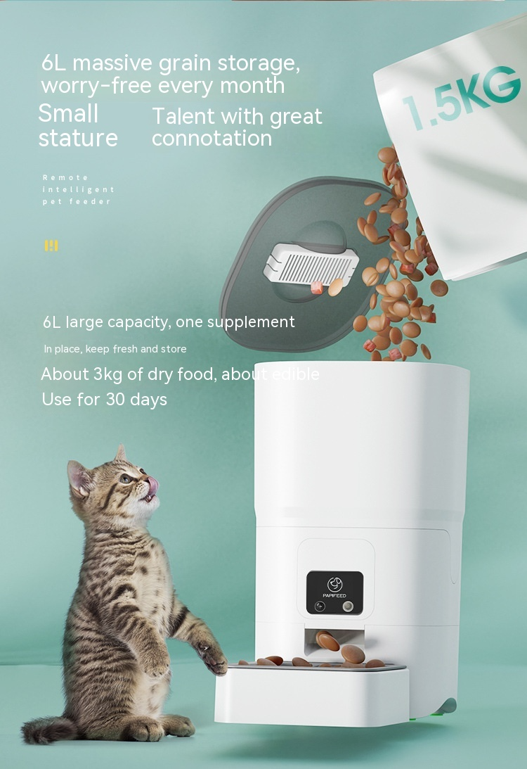 6L WLAN Futterautomat für Katzen & kleine Hunde – Automatische Fütterung mit App